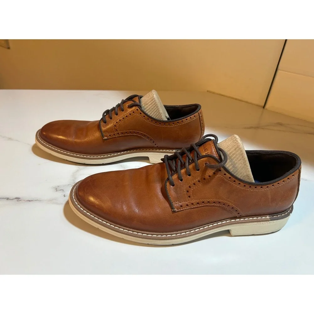 Cole Haan Mens Grand 360 British Tan Leather Oxford Shoes C34125 Size 10M